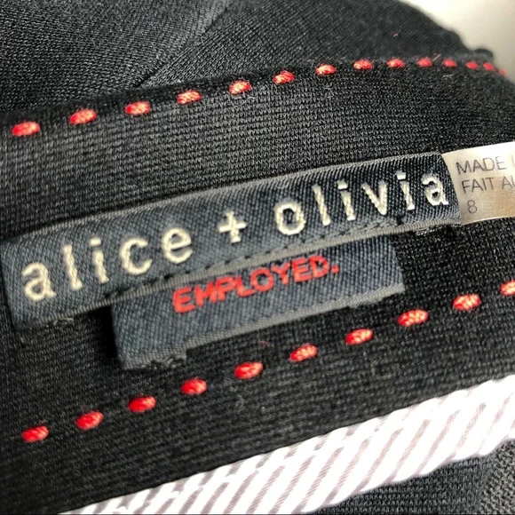 Alice + Olivia Dress Peplum Cap Sleeve Black Size 8 - Picture 8 of 10